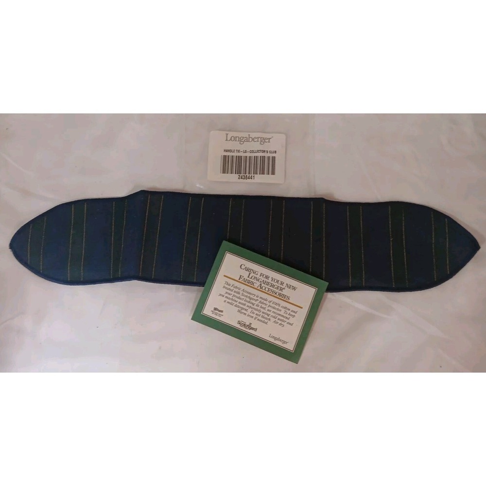 Longaberger Handle Tie Collector's Club Navy Blue‎ Green 2438441